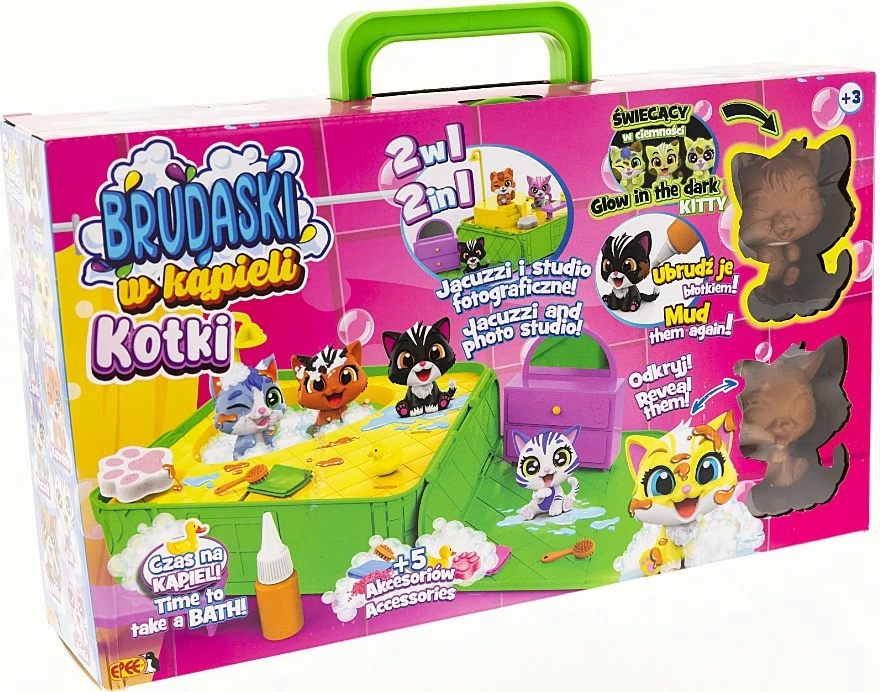 Set lodrash figurina kotele Brudaski në banjë, Epee EP60364, me jacuzzi dhe aksesorë, 2 copë