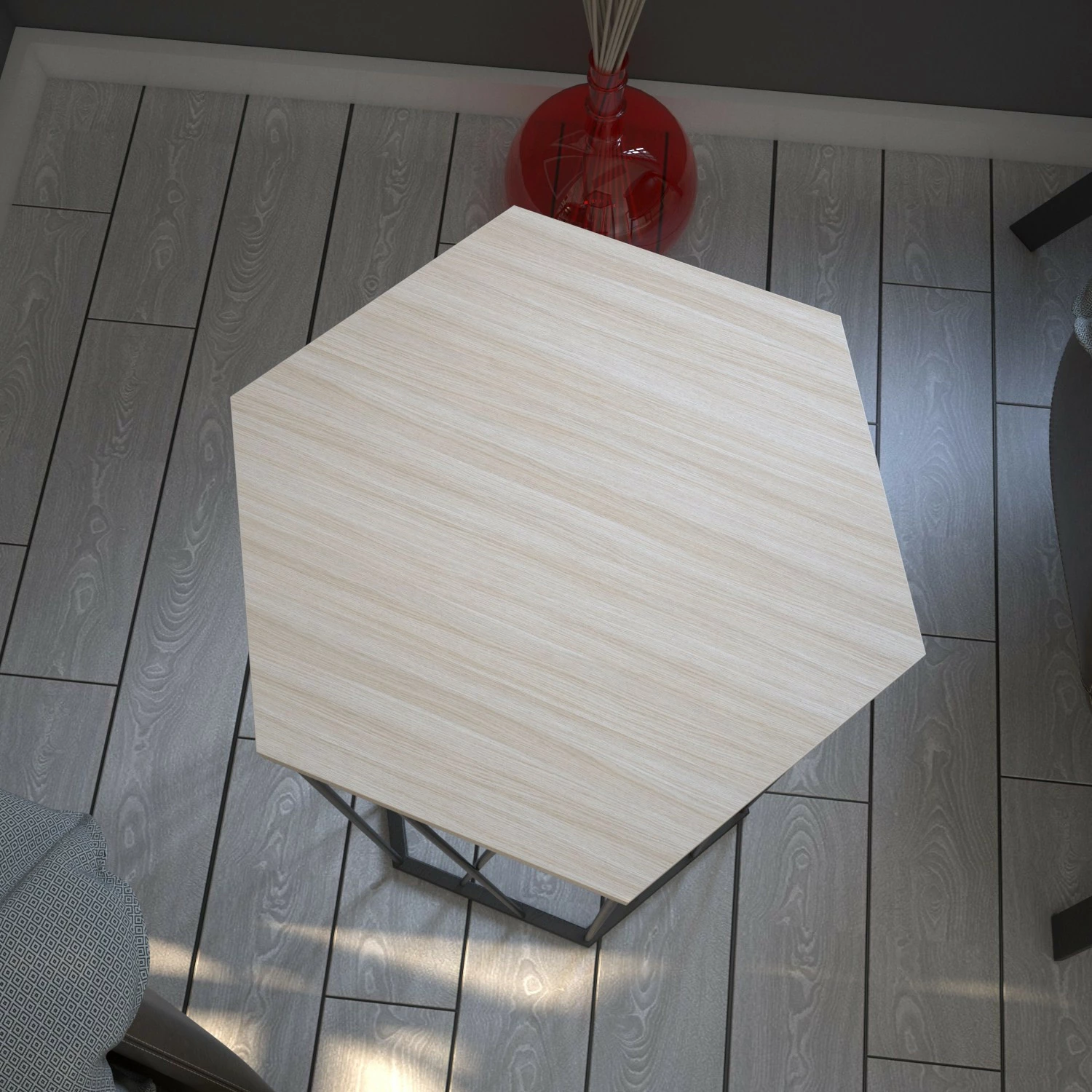 Tavolinë anësore Hanah Home, ngjyrë lisi dhe e zezë, Cetrus