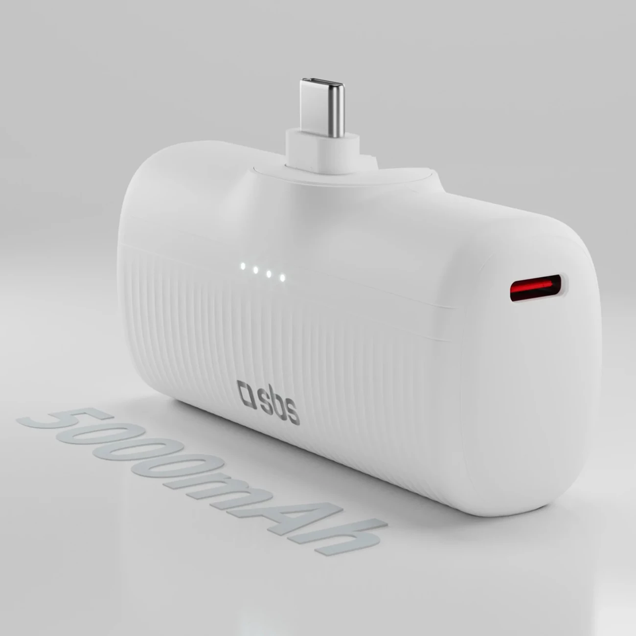 Powerbank SBS EcoPower 5000 mAh 10W, USB-C, Bardhë