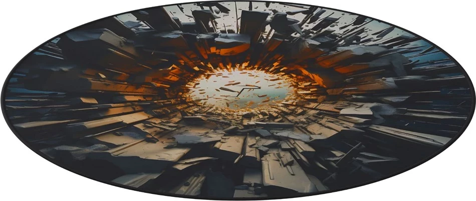 Tapet për karrige gaming Huzaro FloorMat 5.0, 1200x1200 mm, Gome, E zezë