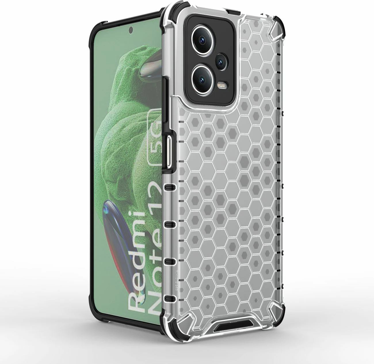 Mbështjellës Hurtel Honeycomb për Xiaomi Redmi Note 12 5G / Poco X5 5G, i zi