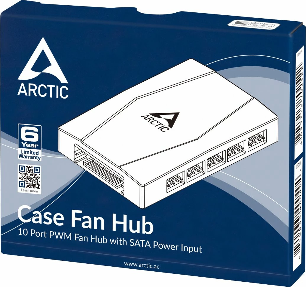 Hub PWM për ventilatorë Arctic ACFAN00175A, 10-port, SATA, i zi