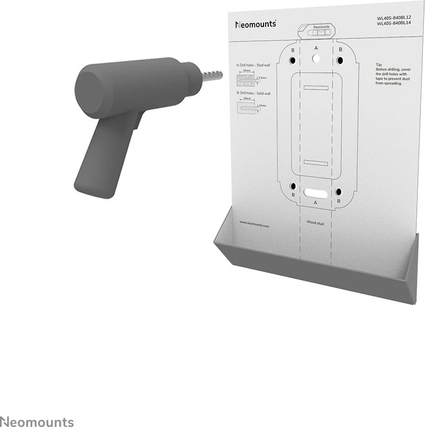 Mbajtës muri për TV Newstar Neomounts WL40S-840BL14, 32-65 inç, full motion, çelik, i zi