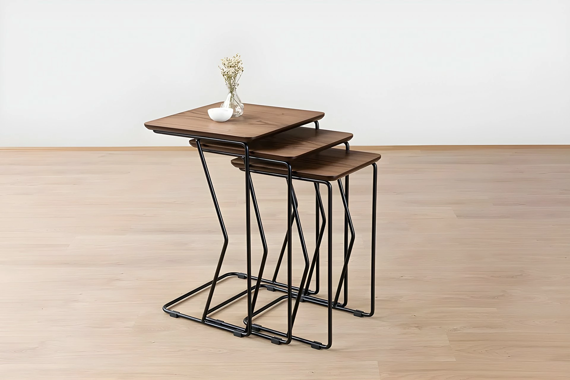 Set tavolinash ndihmëse (3 copë), Skye Decor, ngjyrë arre, Ren