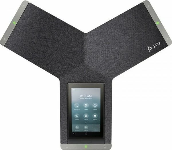 Telefon konference Poly Trio C60, ekran me prekje 5\", Bluetooth 5.0, Wi‑Fi, USB, IP, i zi, set me kabllo rrjeti
