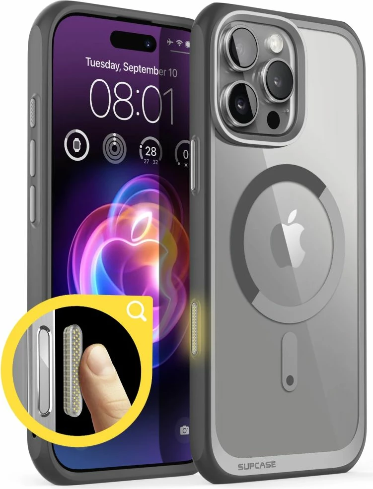 Mbështjellës Supcase UB Mag për iPhone 16 Pro Max, MagSafe, Gri