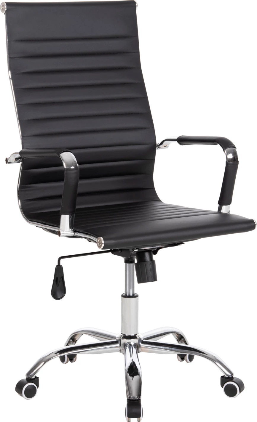 Karrige menaxheri për zyre BOSS FH1059.31, ngjyrë e zezë, PU-metal krom, 54x57x110H cm.