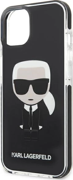 Mbështjellës Karl Lagerfeld KLHCP13STPEIKK për iPhone 13 mini 5.4", i fortë, i zi Iconik Karl