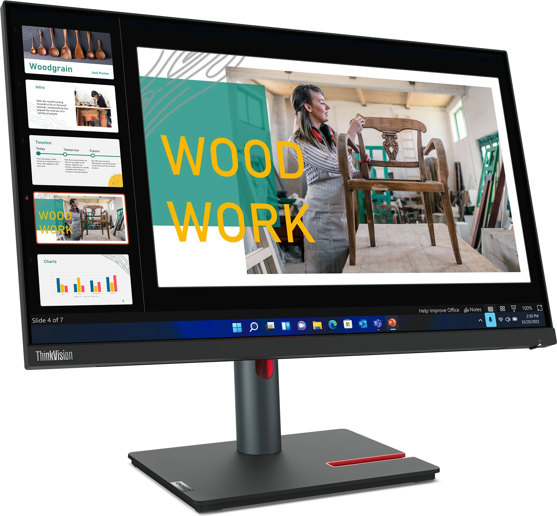 Monitor Lenovo ThinkVision P24q-30, 23.8", 2560 x 1440 pixels, Quad HD, LED, 6 ms, Raven Black