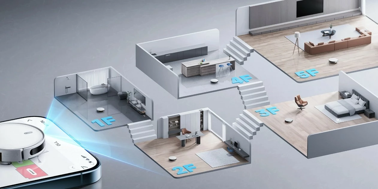 Robot fshesë me korrent Honiture T10 3-në-1 6000Pa LiDAR 2600mAh, e bardhë