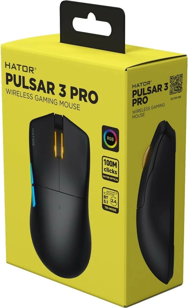 Maus Hator Pulsar3 Pro Wireless 3 HTM640, RGB, i zi