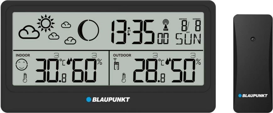 Stacion moti Blaupunkt WS20BK, LCD, me alarm, i zi