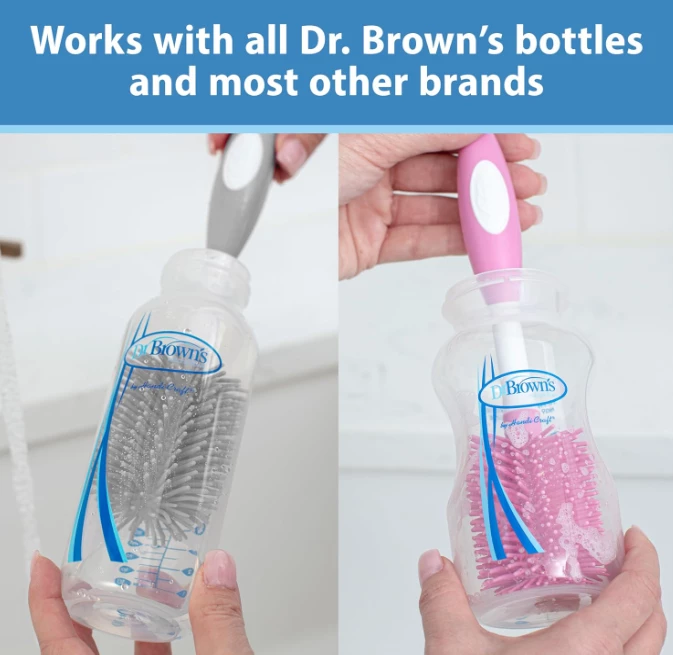 Furçë për pastrimin e biberonave Soft Touch Dr. Brown's, rozë