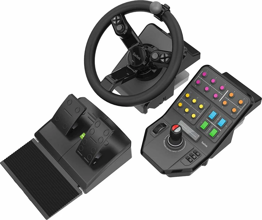 Kontroller lojërash Logitech G Saitek Farm Simulator Controller USB, set 3-në-1, i zi