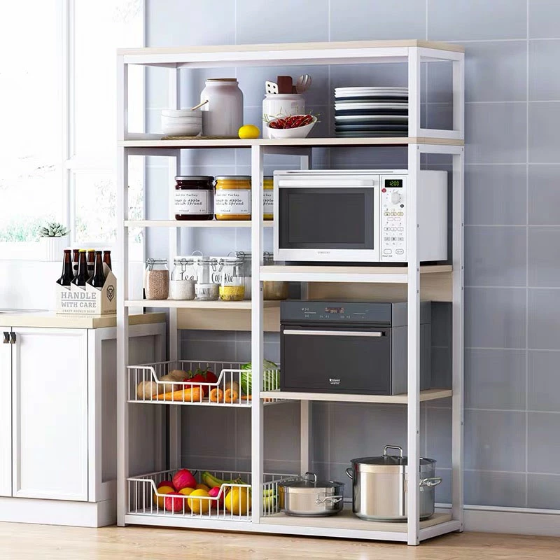 Raft dyshemeje Leena metalik, ngjyrë bardhë-natyrale, 80x30x142cm