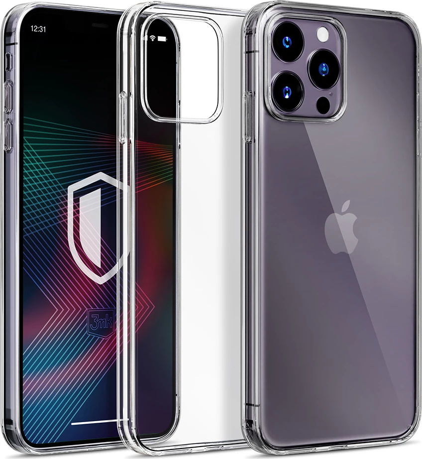 Mbështjellës silikon 3mk Clear Case për iPhone 14 Pro, Transparent