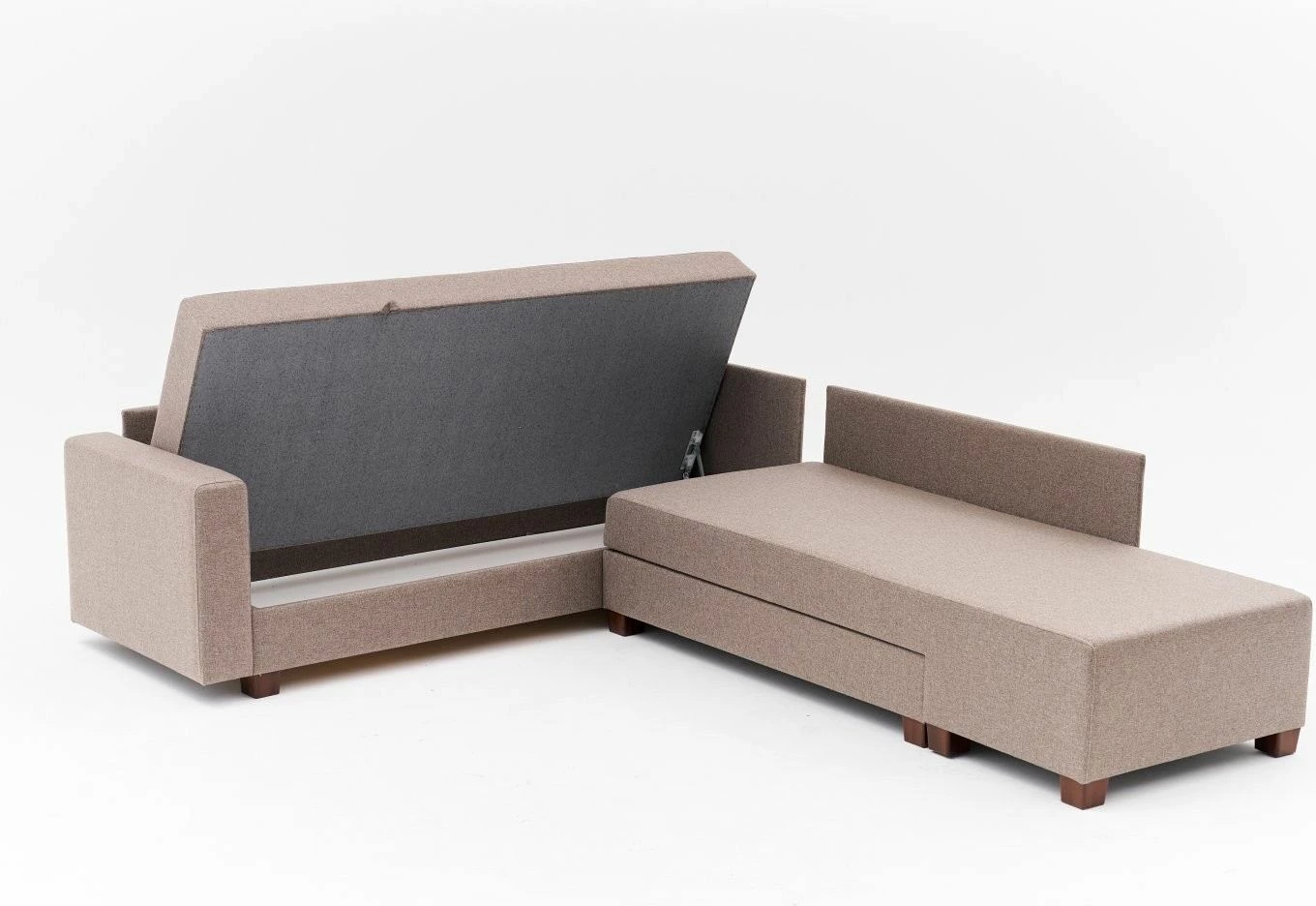 Kënd-sofë krevati Atelier del Sofa, Aly Arzilla, kënd i djathtë, ngjyrë kafe