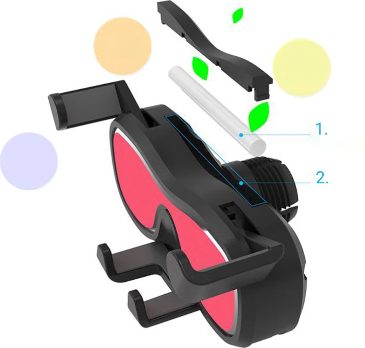 Mbajtës graviteti për celular Hurtel YC06 me freskues ajri, i zi