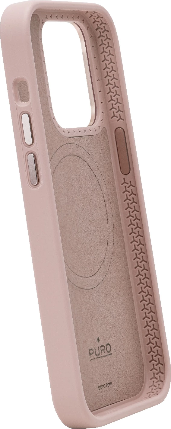 Mbështjellës Puro Icon Mag Pro MagSafe për iPhone 15 Pro, Silikon, Rozë