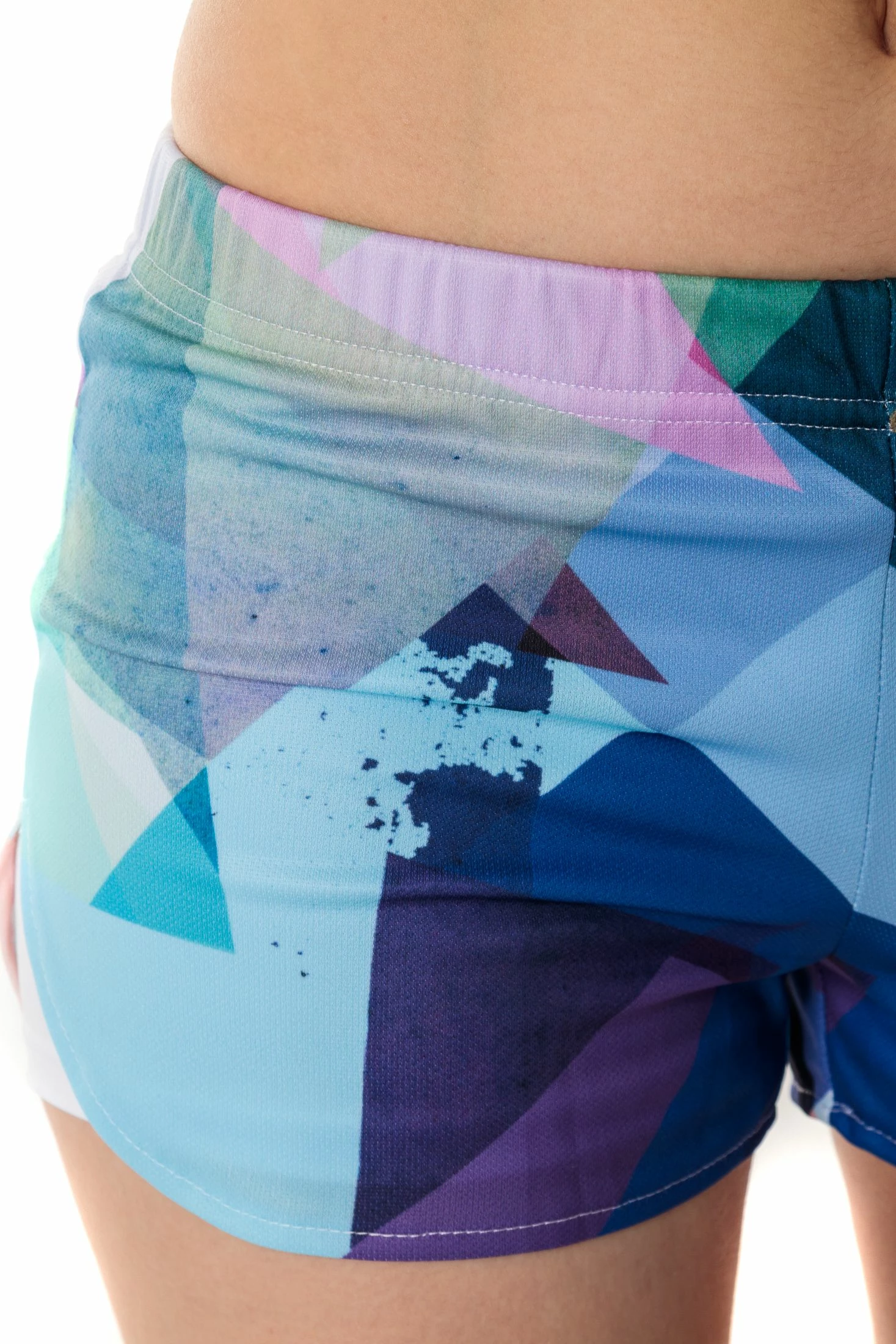 Shorce sportive për femra Colour Pleasure CP-020 XS-S blu-kuqe