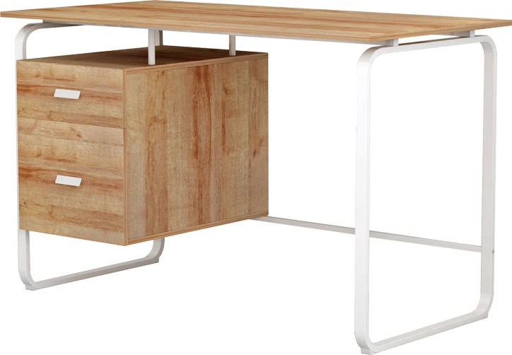 Tavolinë zyre me sirtarë Clarity melaminë natyrale-bardhë 120x75x75cm