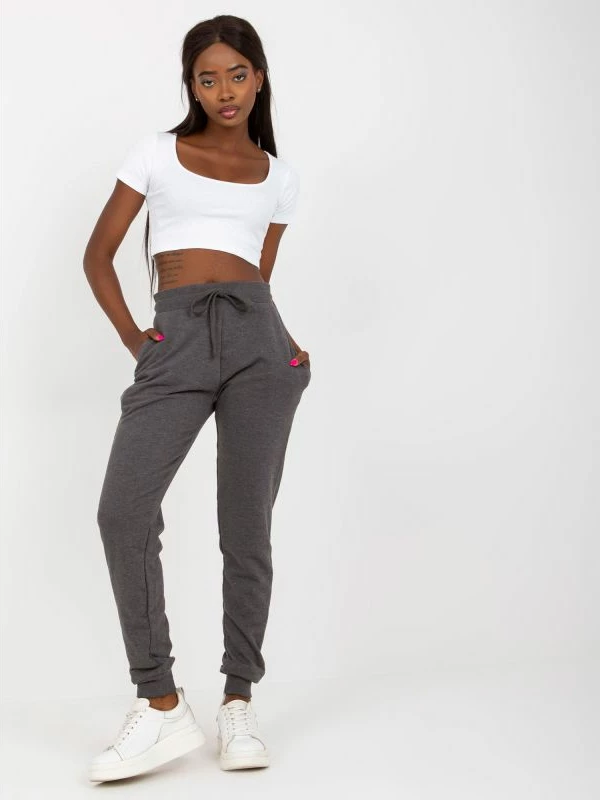Pantallona sportive BASIC FEEL GOOD, gri e errët