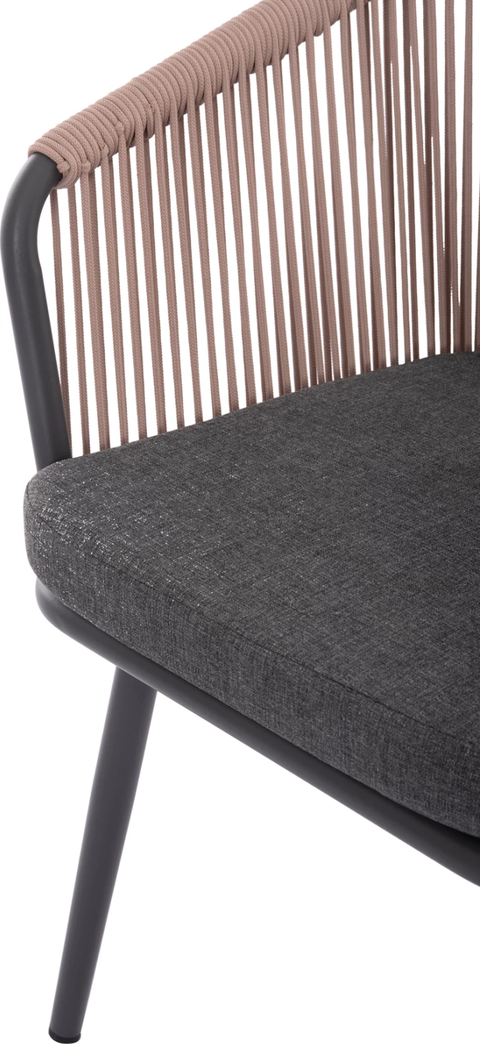 Karrige për ngrënie HARRIET FH5548.12, alumini, kornizë antracit-bezhë, set prej 4 copë, 60x62x80.5 cm