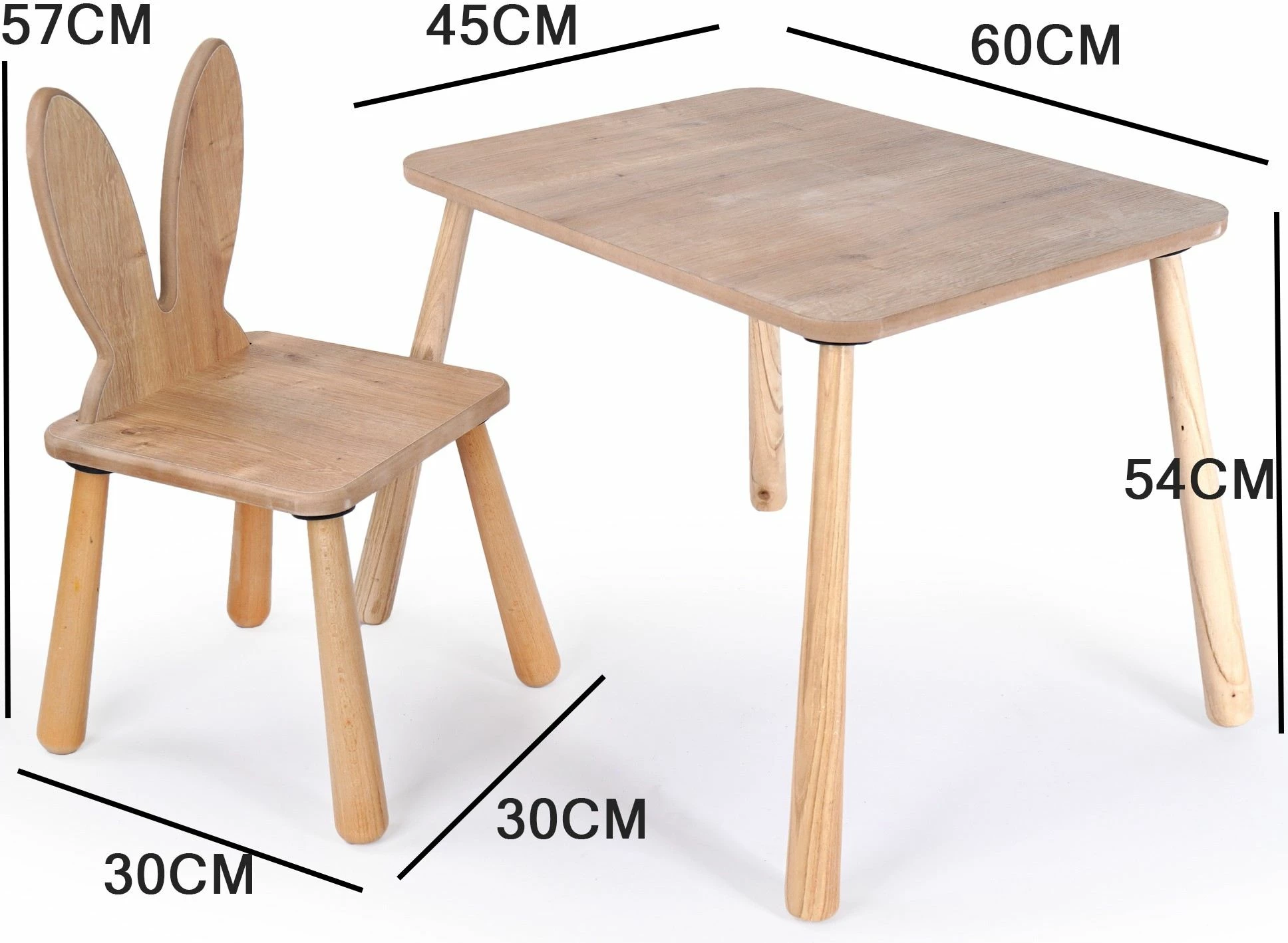 Set tavoline për fëmijë Skye Decor, BLTYZ-AKTV059, ngjyrë lisi, 11 pjesë