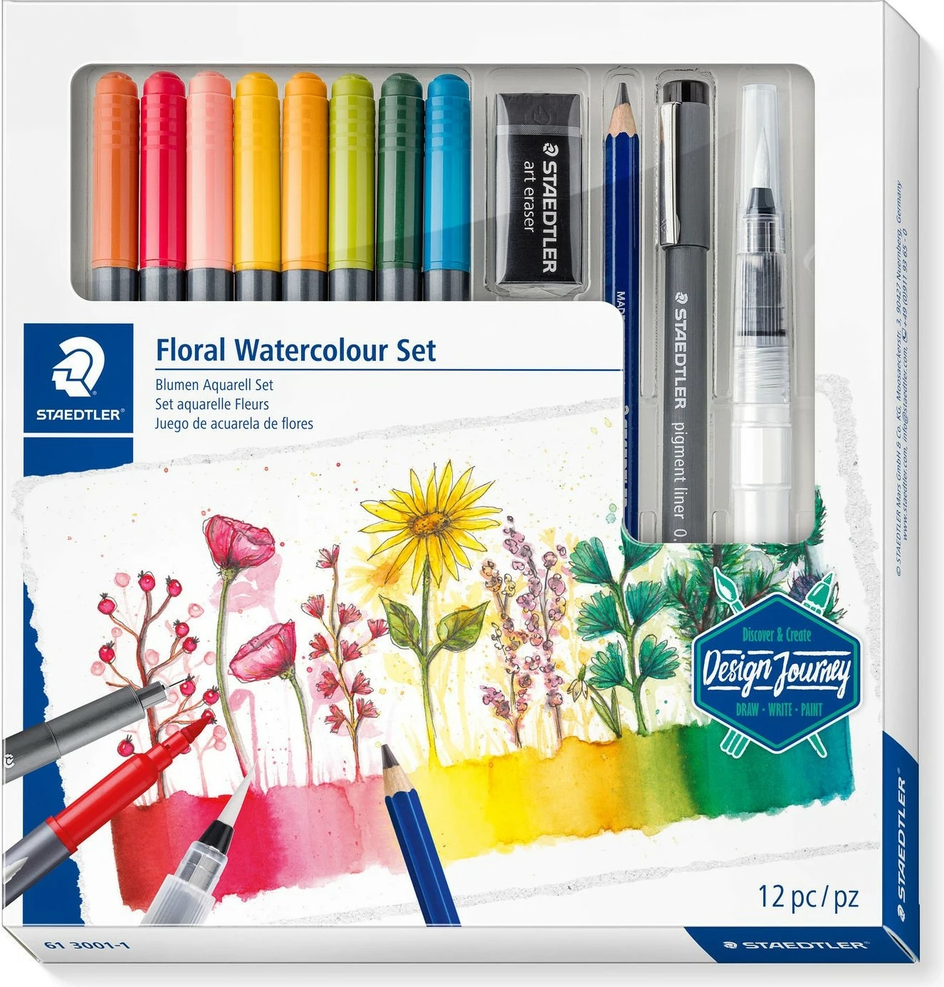 Set akuarel STAEDTLER 61 3001-1, 12 copë, ngjyra të përziera