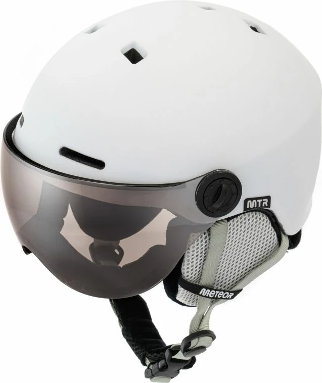 Helmetë skijimi Meteor, unisex, të bardhë