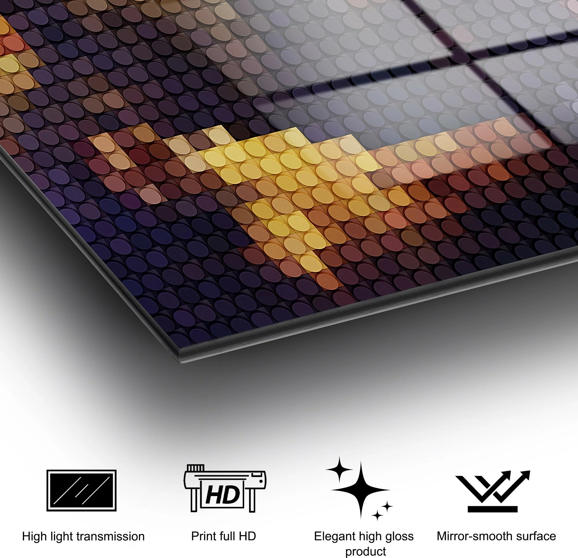 Pikturë dekorative prej xhami të temperuar, shumëngjyrëshe, Wallity UV-137, 70x100cm