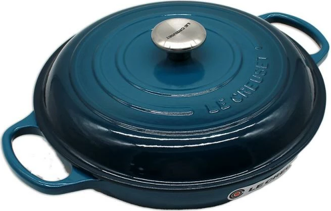 kaserolë e cekët, Le Creuset Signature Shallow Casserole round 30cm 21180306422430, gize, me kapak, Deep Teal