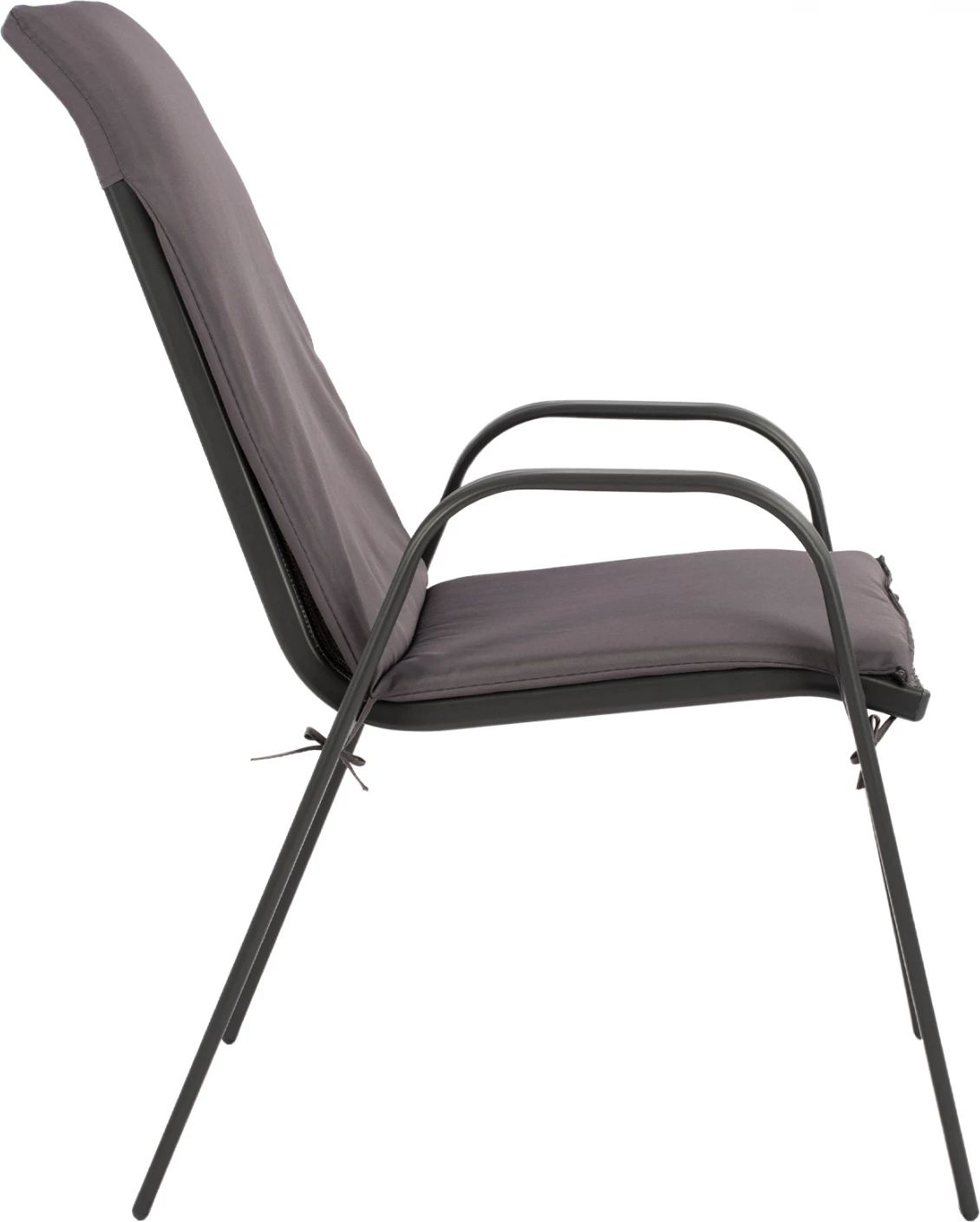 Karrige për jashtë Leon, ngjyrë metalike gri me jastëk gri, FH10573.01, 54x70x93 cm