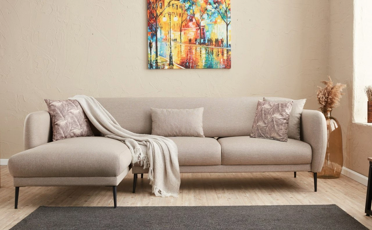 Kënd divan-krevat Venus L, ngjyrë krem