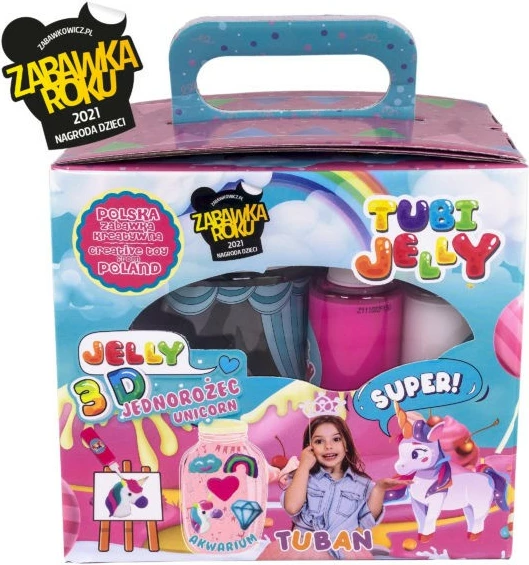 Set kreativ TUBAN Tubi Jelly, TU3328, 6 ngjyra, akuarium i vogël, unicorn, multingjyrësh