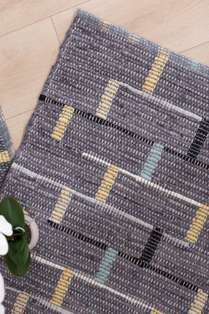 Qilim Box, pambuk, blu-bezhë, 60x90cm