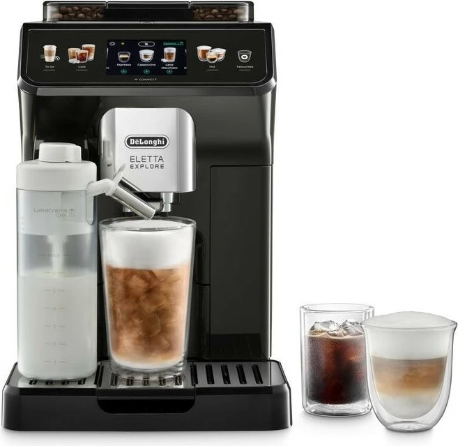 Aparat për espresso De’Longhi Eletta Explore, 1.8 L, Kafe kokrra, Kafe e bluar, Mulli i integruar, 1450 W, Gri