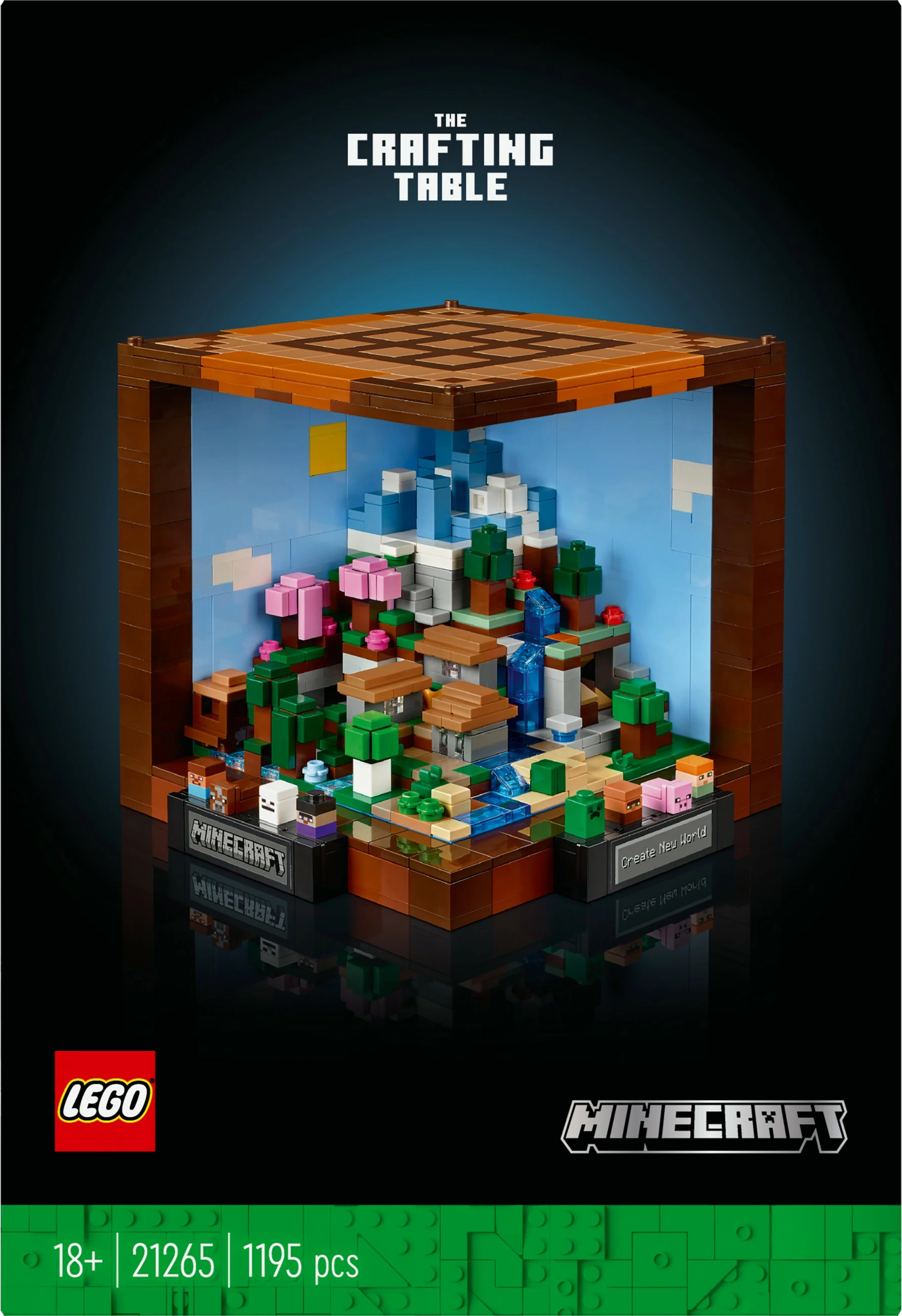 Set ndërtimi LEGO Minecraft 21265, The Crafting Table, 1195 pjesë, multikolor