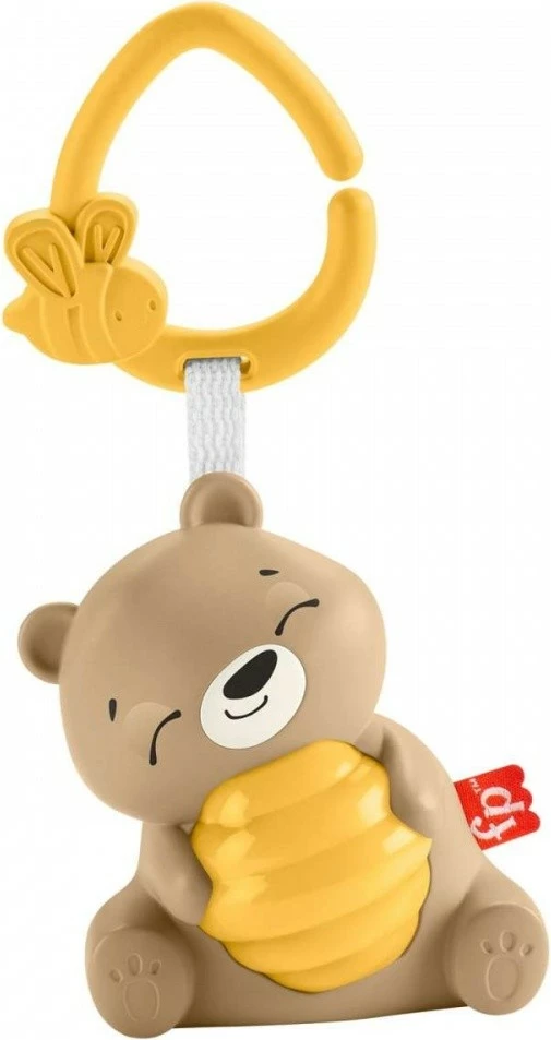 Lodër qetësuese Fisher Price Teddy Bear Soother HRB18, me muzikë dhe dritë, Kafe/Verdhë