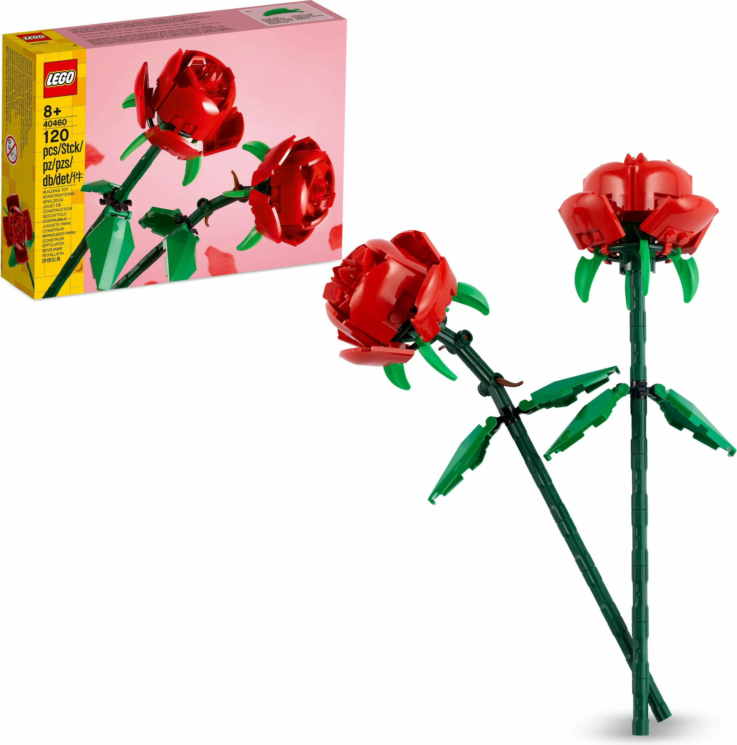 Set ndërtimi LEGO Iconic Roses, 120 pjesë, shumëngjyrëshe