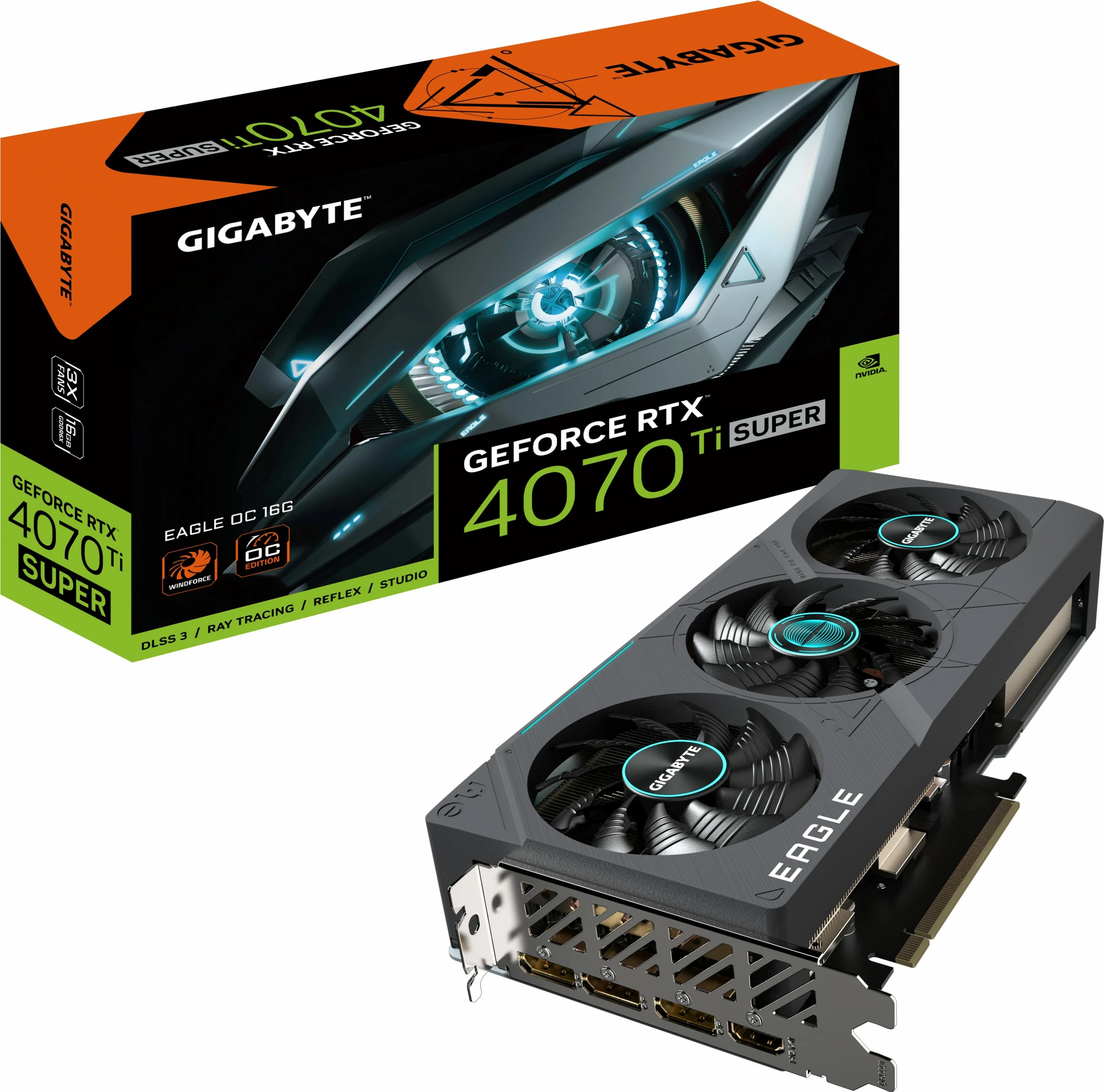 Kartelë grafike Gigabyte GeForce RTX 4070 Ti SUPER OC 16G, 16 GB, e zezë