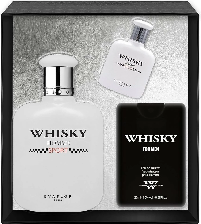 Set Eau de Toilette për meshkuj Evaflor Whisky Homme Sport 100ml + 10ml + 20ml