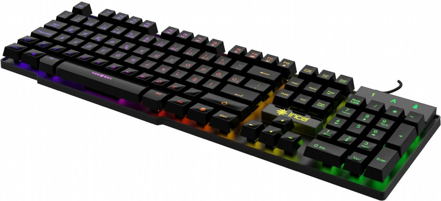 Tastierë gaming Incase IKG-446 Regenbogen, mekanike, RGB, QWERTZ, e zezë