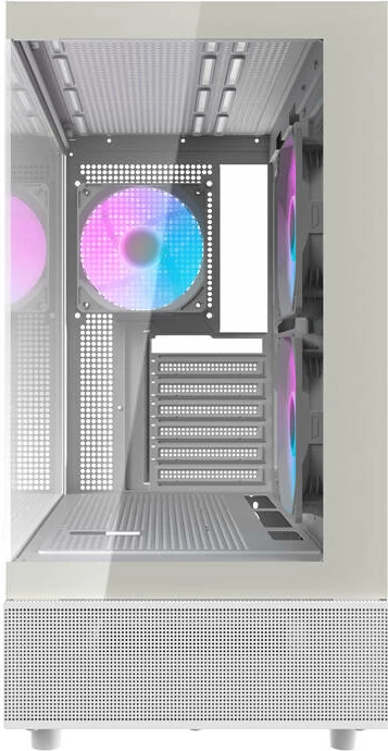 Kasë Darkflash DPX90, Midi Tower, xham i temperuar, e bardhë