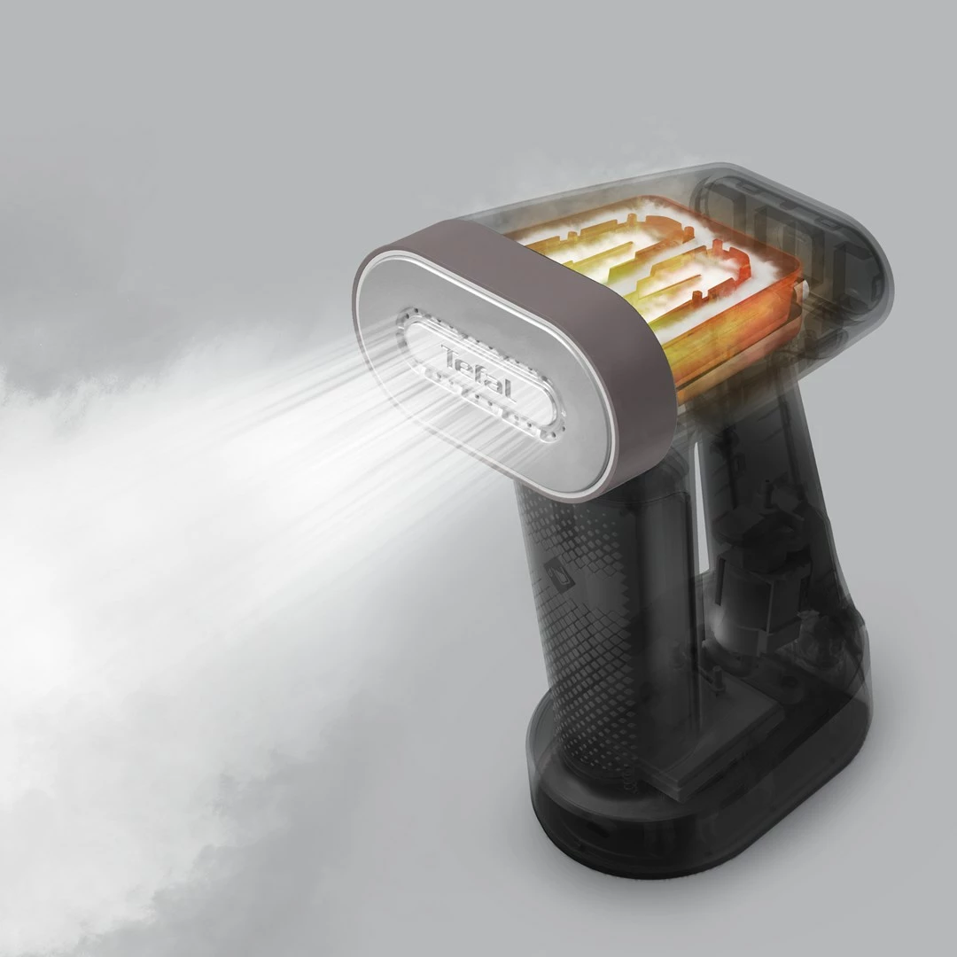 Avullues dore për rroba Tefal Pure Force DT8765E0, 0.18 L, 1800 W, Zi/Kanelle