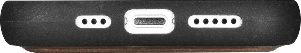 Mbështjellës iCarer Oil Wax Wallet 2in1 për iPhone 14 Plus, lëkurë natyrale, Anti-RFID, Kafe