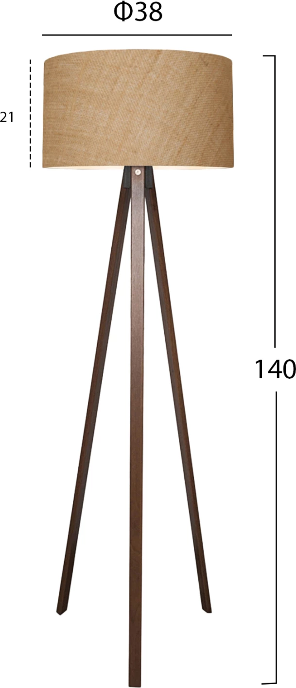 Llambë dyshemeje tripod, ngjyrë arre, kapak bezhë FH7578.01