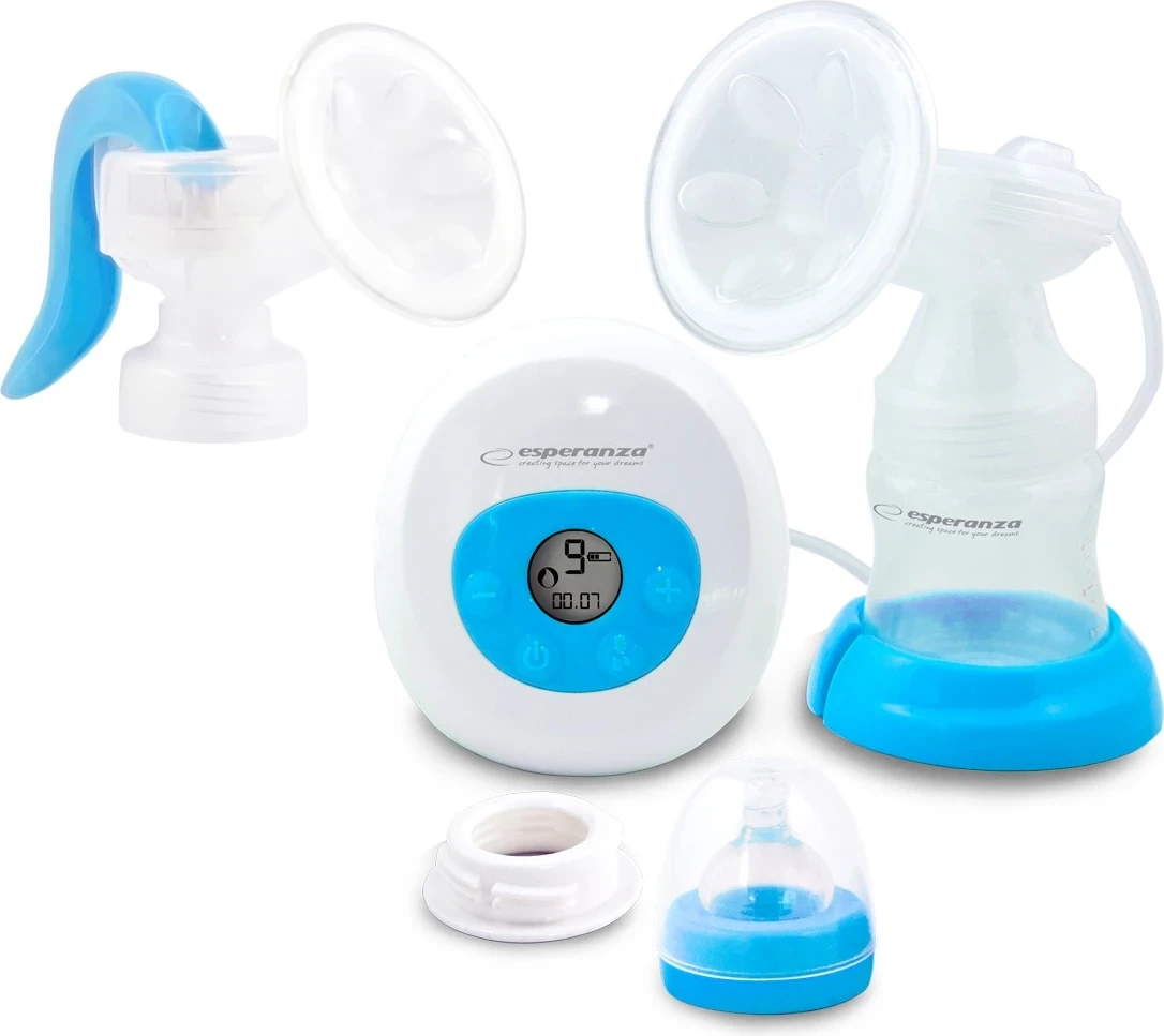 Pompë gjiri Esperanza ECM003B, 2 në 1, 150 ml, e kaltër/e bardhë