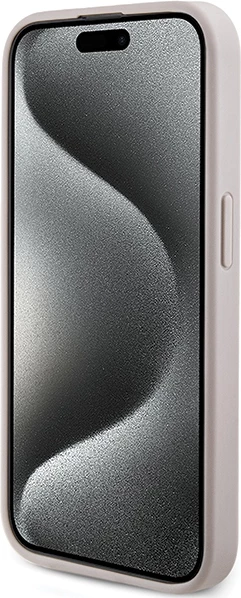 Mbështjellës Guess 4G Collection Leather Metal Logo MagSafe për iPhone 14 Pro Max, Rozë