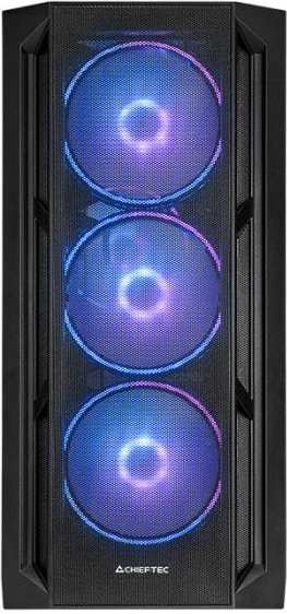 Kasë CHIEFTEC APEX LUMO GA-01B-L-OP, E-ATX/ATX/mATX/mini-ITX, USB3.2 Gen2 Type-C, x4 140mm ARGB PWM fan, tempered glass, e zezë